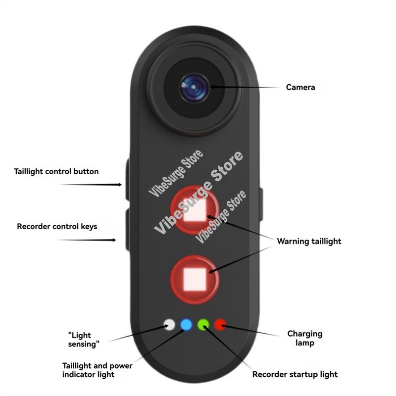 Photography Lighting Devices - ABWY-Bike Camera 1080P HD With Tail