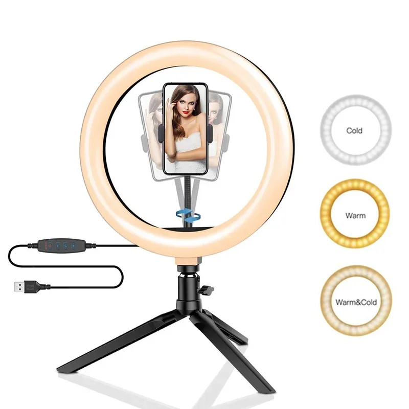 Photography Lighting Wand - Dimmable26cm LED Ring Light Kit with