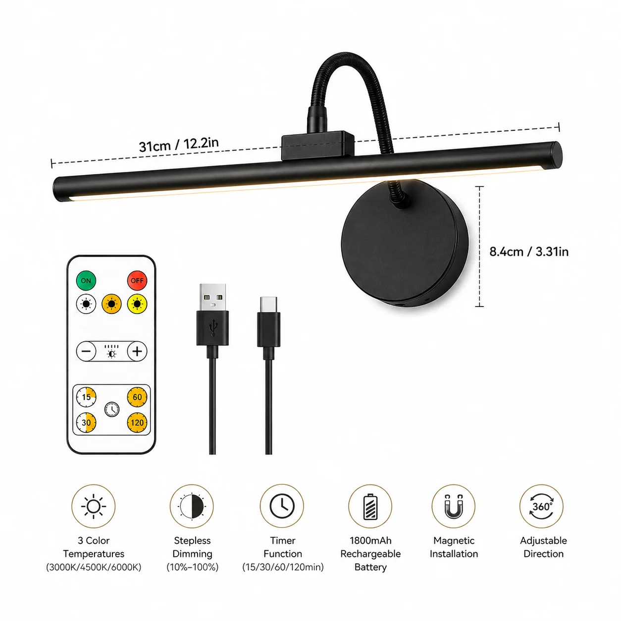 LED Wireless Picture Light wit - Photography Lighting Wireless recensie en prijs