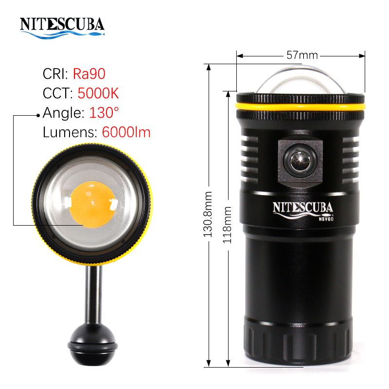Nitescuba NSV60 LED Diving Vid - Photography Lighting Angles recensie en prijs