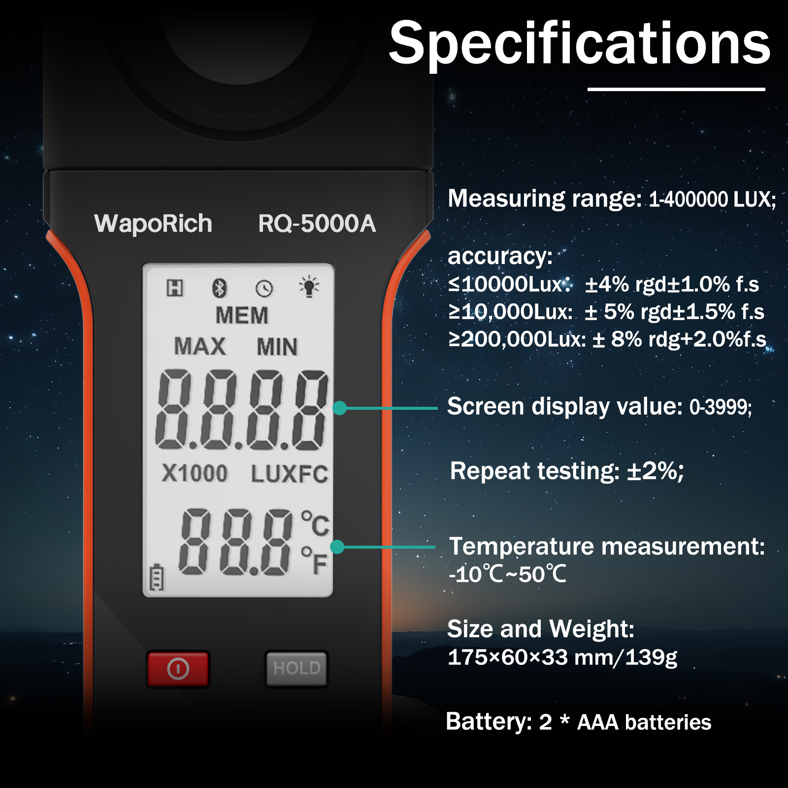 5000A Digital Light Meter 0-40 - Photography Lighting Meter recensie en prijs